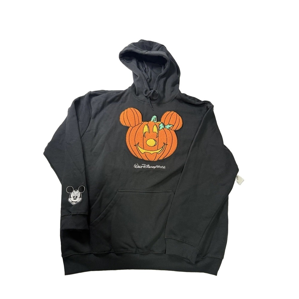 Disney Parks Disney World Halloween Mickey Mouse Pumpkin Hoodie Size XL NWT